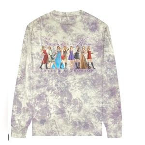 Taylor Swift Speak Now Purple Tie Dye Eras Long Sleeve BNWOT
